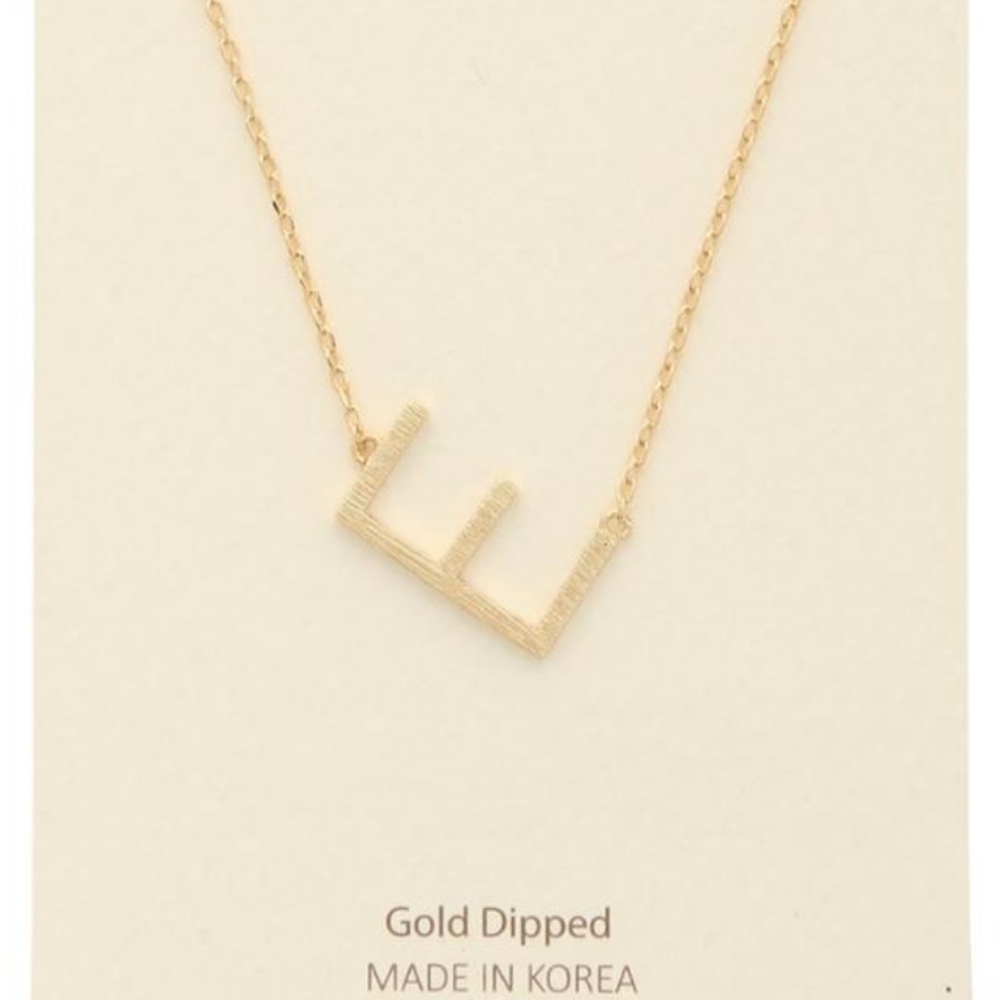 K23 INITIAL NECKLACES Gold Dipped, Brass 17" + 2" extension - Picture 3 of 11